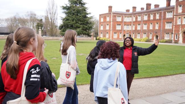 Image of Group of school students on a College tour