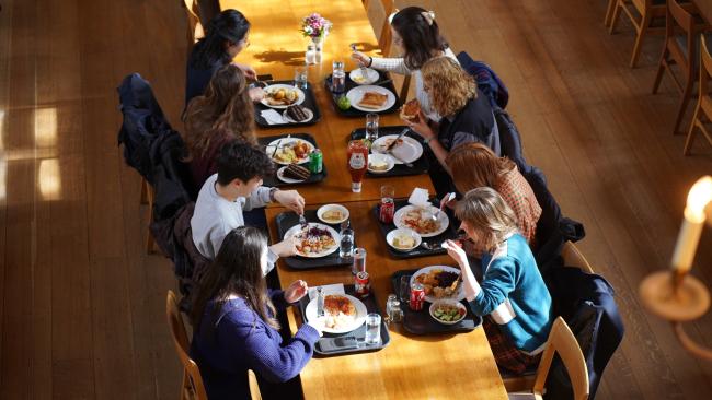Image of Students eating in Hall